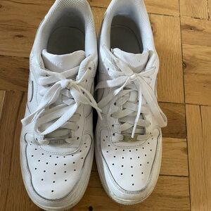 Nike Men’s White Leather Sneakers - Classic AF1 Style